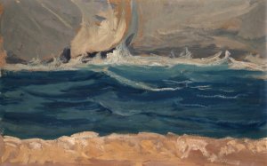 Wave Breaking by Ernst Schiess Oil Painting