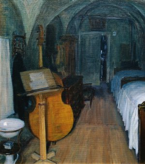 Die Bassgeige by Ernst Stohr Oil Painting
