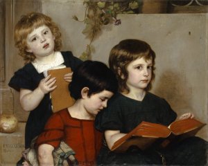 Children's Church Service by Ernst Stuckelberg Oil Painting