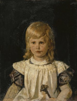 Portrait of Hans Lendorff as a Child by Ernst Stuckelberg Oil Painting