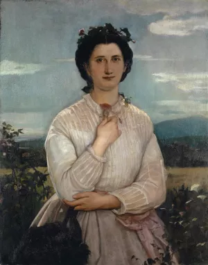 Portrait of Marie Elisabeth Brustlein, Future Wife of the Artist Oil painting by Ernst Stuckelberg