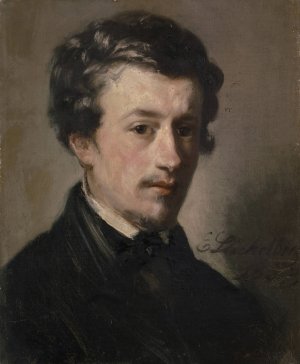 Portrait of the Painter Daniel Ostermann by Ernst Stuckelberg Oil Painting