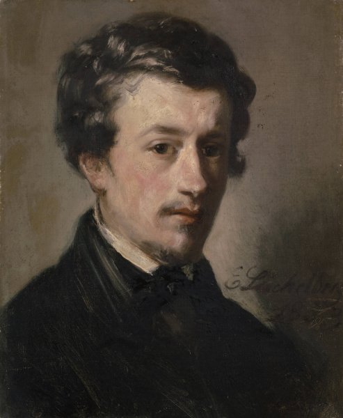 Portrait of the Painter Daniel Ostermann  by Ernst Stuckelberg - Hand-Painted Oil Painting Reproduction
