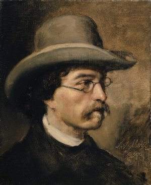 Portrait of the Painter Theodor Deschwanden by Ernst Stuckelberg Oil Painting