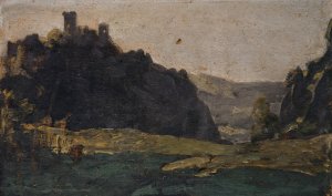 Ruin Neu Falckenstein near Balsthal by Ernst Stuckelberg Oil Painting