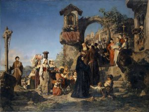 Saint Mary's Day in the Sabine Mountains by Ernst Stuckelberg Oil Painting