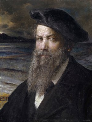 Self-Portrait by Ernst Stuckelberg Oil Painting