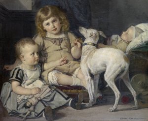 The Children of the Artist by Ernst Stuckelberg Oil Painting