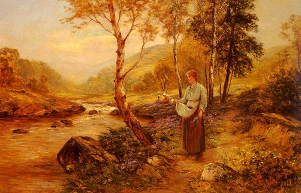 Main Product Photo of Gathering Wildflowers Painting by Ernst Walbourn