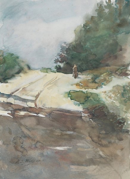 Main Product Photo of Zandweg door bosrijk landschap  Painting by Ernst Witkamp