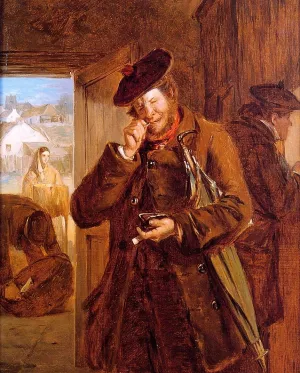 A Doubful Sixpence painting by Erskine Nicol