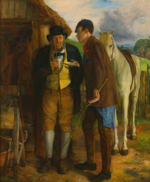 A Question Of Money by Erskine Nicol Oil Painting