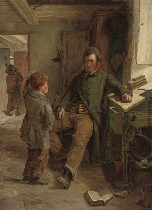 Both puzzled by Erskine Nicol Oil Painting