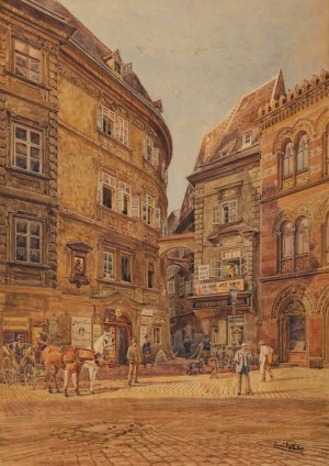 Griechenbeisl und Griechenkirche by Erwin Pendl Oil Painting