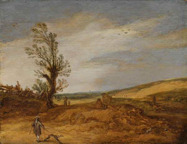 A View in the Dunes  by Esaias Van De Velde - Hand-Painted Oil Painting Reproduction