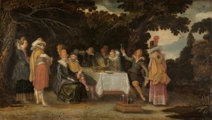 An Open-Air Party by Esaias Van De Velde Oil Painting