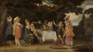An Open-Air Party by Esaias Van De Velde Oil Painting