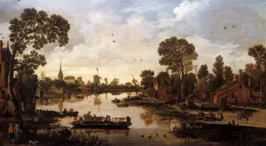 Ferry Boat painting by Esaias Van De Velde