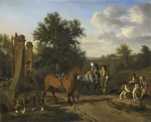 The Hunting Party by Esaias Van De Velde Oil Painting