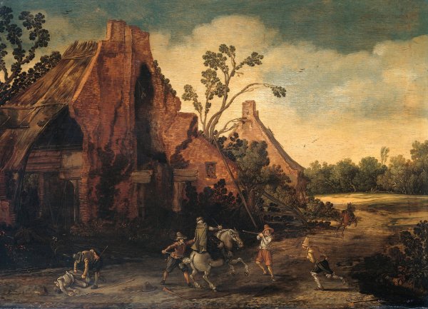 The Robbery  by Esaias Van De Velde - Hand-Painted Oil Painting Reproduction
