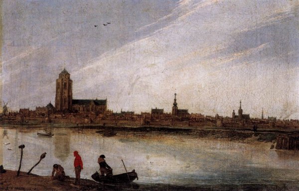 View of Zierikzee by Esaias Van De Velde - Hand-Painted Oil Painting Reproduction