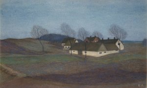 A Farm House in Sjalland by Ester Almqvist Oil Painting