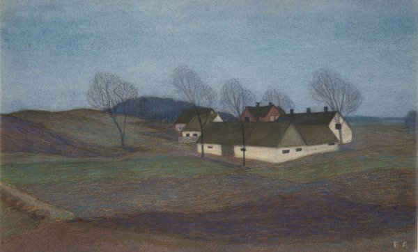 A Farm House in Sjalland by Ester Almqvist - Hand-Painted Oil Painting Reproduction