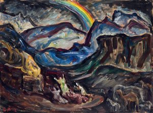 Noah's Thank-offering by Ester Almqvist Oil Painting