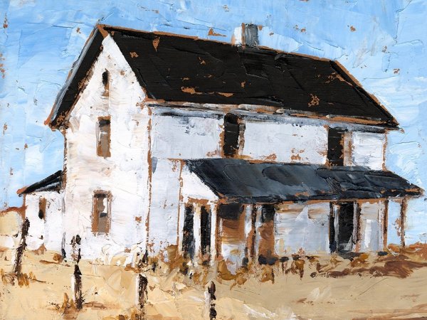 Abandoned Farmhouse I by Ethan Harper - Hand-Painted Oil Painting Reproduction