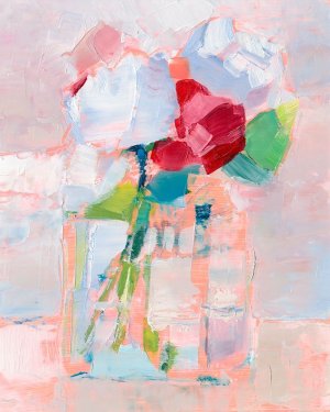 Abstract Flowers in Vase I by Ethan Harper Oil Painting