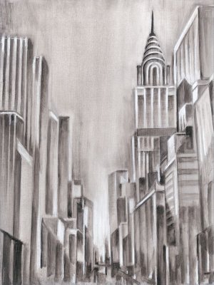 Art Deco Cityscape I by Ethan Harper Oil Painting