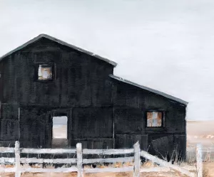 Black Barn I Oil Painting by Ethan Harper - Contemporary