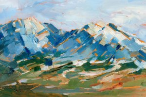 Blue Mountain Peaks I Oil painting by Ethan Harper