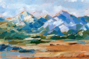 Blue Mountain Peaks II by Ethan Harper Oil Painting