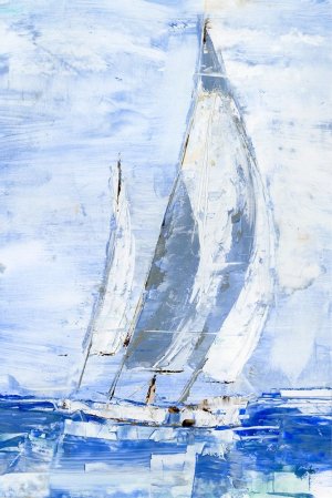 Blue Sails II by Ethan Harper Oil Painting