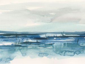 Bright Blue Marsh I Oil painting by Ethan Harper