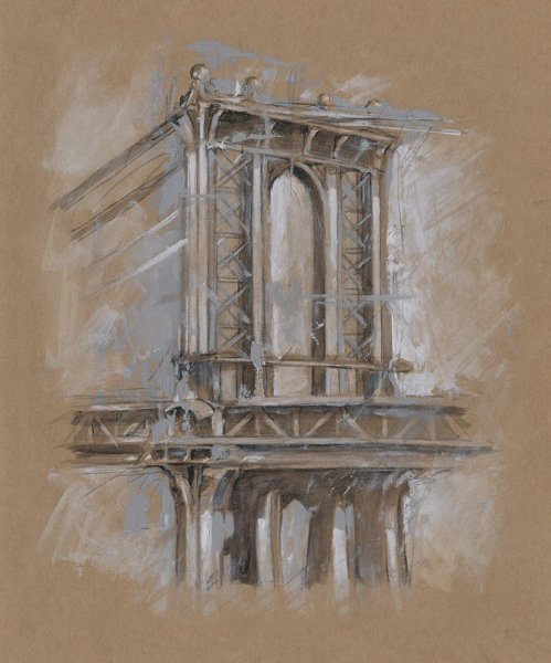 Main Product Photo of Brushwork Architecture Study IV Painting by Ethan Harper