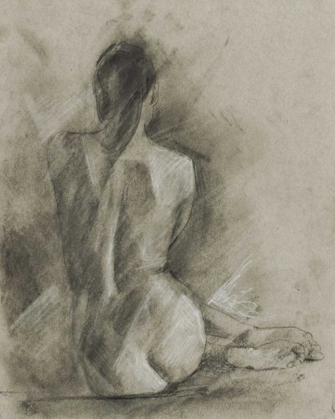 Charcoal Figure Study I by Ethan Harper - Hand-Painted Oil Painting Reproduction