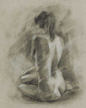 Charcoal Figure Study II Oil Painting by Ethan Harper - Contemporary