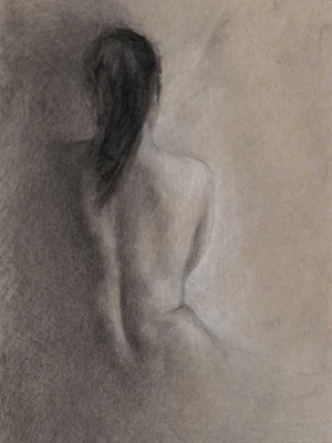 Chiaroscuro Figure Drawing II Oil Painting by Ethan Harper - Contemporary