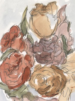 Cropped Floral Arrangement II by Ethan Harper Oil Painting