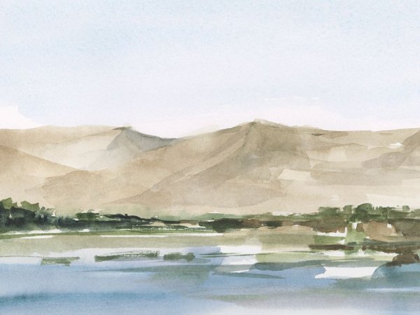 Desert Mountains I by Ethan Harper - Hand-Painted Oil Painting Reproduction