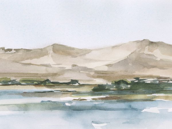 Desert Mountains II by Ethan Harper - Hand-Painted Oil Painting Reproduction