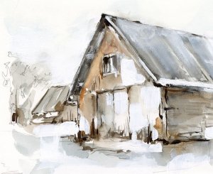 Dilapidated Barn I by Ethan Harper Oil Painting