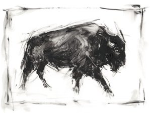 Dynamic Bison I by Ethan Harper Oil Painting
