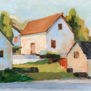 European Farmhouses I Oil painting by Ethan Harper