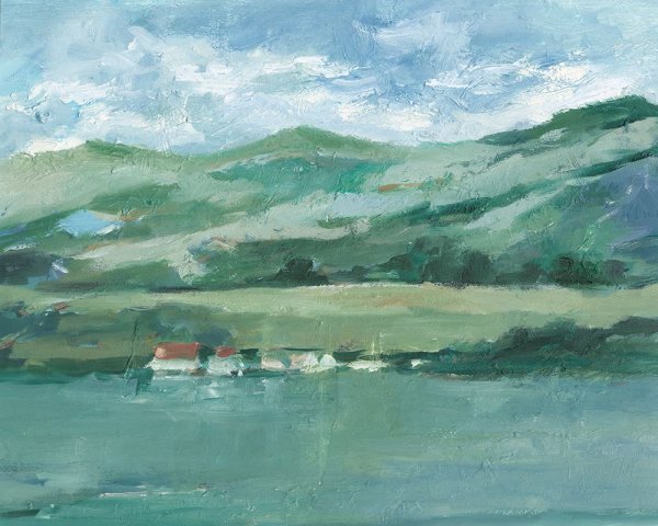 European Seaside Villiage I by Ethan Harper - Hand-Painted Oil Painting Reproduction