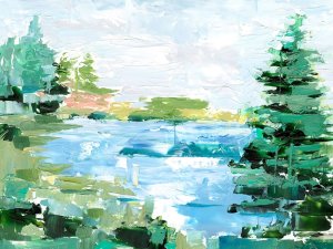 Evergreen Lake II by Ethan Harper Oil Painting