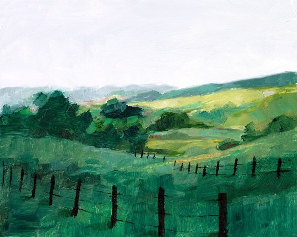 Main Product Photo of Fence Line II Painting by Ethan Harper