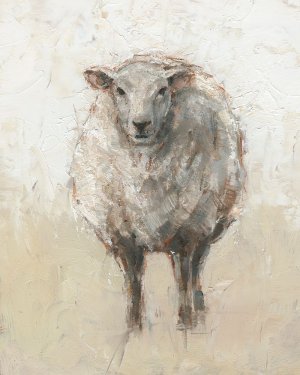 Fluffy Sheep I by Ethan Harper Oil Painting